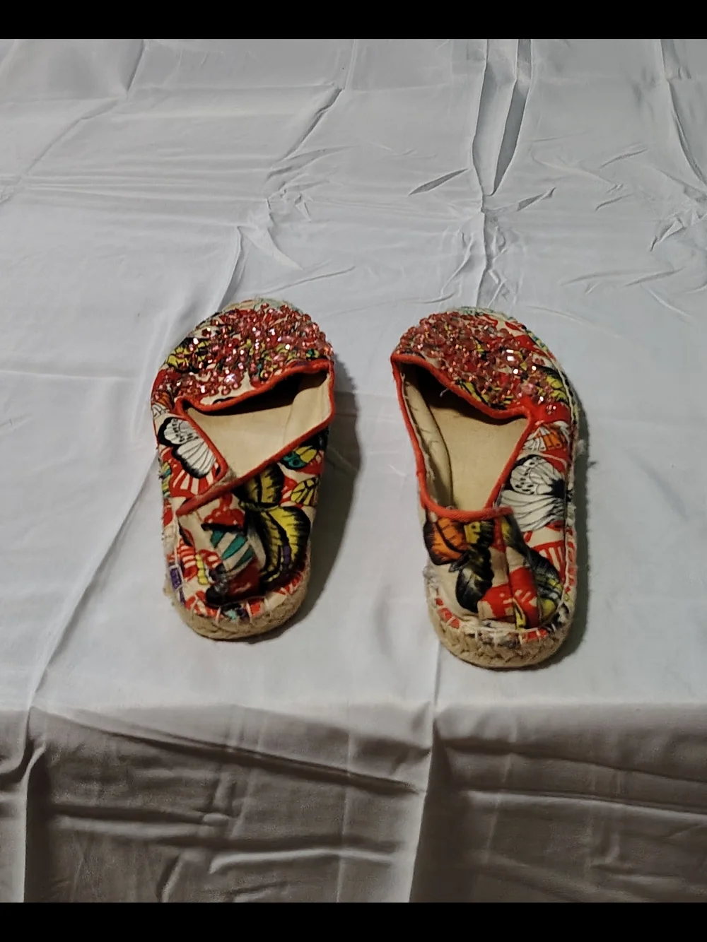Ladies Size 8 Fairy Elf Princess Whimsical Butterfly Espadrille Flats